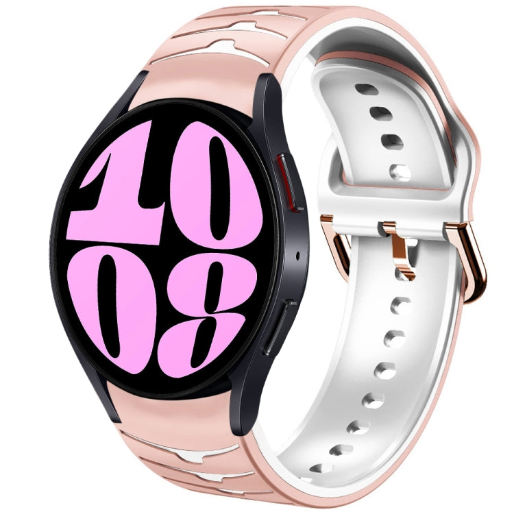 سوار ساعة سيليكون بنقشة منحنية، لساعات Samsung Galaxy Watch 6 Classic مقاس 47 مم، لساعات Samsung Galaxy Watch 6 مقاس 44 مم، لساعات Samsung Galaxy Watch 6 مقاس 40 مم