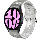 سوار ساعة سيليكون بنقشة منحنية، لساعات Samsung Galaxy Watch 6 Classic مقاس 47 مم، لساعات Samsung Galaxy Watch 6 مقاس 44 مم، لساعات Samsung Galaxy Watch 6 مقاس 40 مم