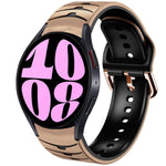 سوار ساعة سيليكون بنقشة منحنية، لساعات Samsung Galaxy Watch 6 Classic مقاس 47 مم، لساعات Samsung Galaxy Watch 6 مقاس 44 مم، لساعات Samsung Galaxy Watch 6 مقاس 40 مم