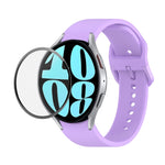 JUNSUNMAY Silicone Adjustable Strap + Full Coverage PMMA Screen Protector Kit, For Samsung Galaxy Watch6 Classic 47mm, For Samsung Galaxy Watch6 44mm, For Samsung Galaxy Watch6 40mm