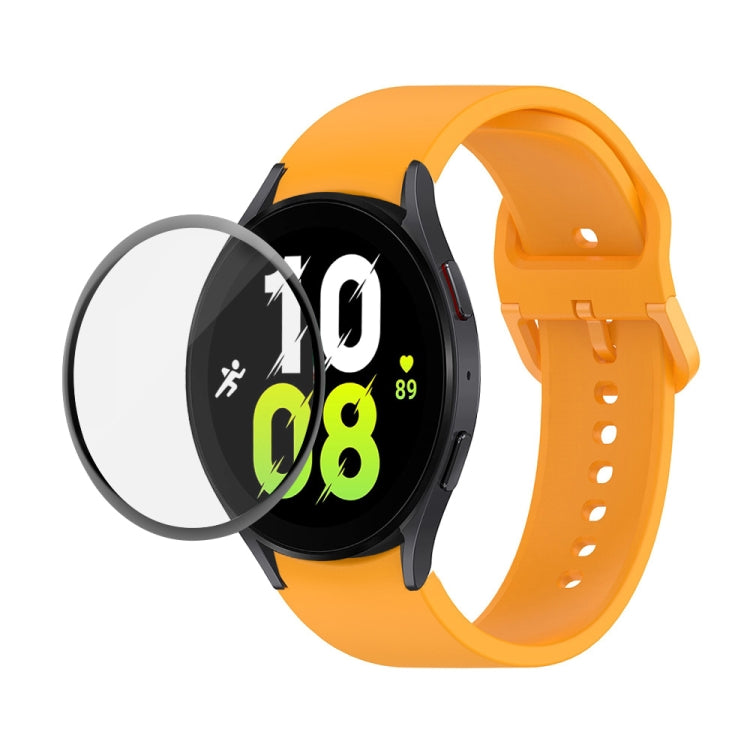 JUNSUNMAY Silicone Adjustable Strap + Full Coverage PMMA Screen Protector Kit, For Samsung Galaxy Watch6 Classic 43mm, For Samsung Galaxy Watch5 44mm, For Samsung Galaxy Watch5 Pro 45mm