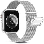 سوار ساعة ميلان مزدوج من شبكة الفولاذ المغناطيسية، لساعة Apple Watch Ultra 49mm، لساعة Apple Watch 8 41mm، لساعة Apple Watch 8 45mm، لساعة Apple Watch SE 2022 40mm، لساعة Apple Watch SE 2022 44mm، لساعة Apple Watch 7 41mm