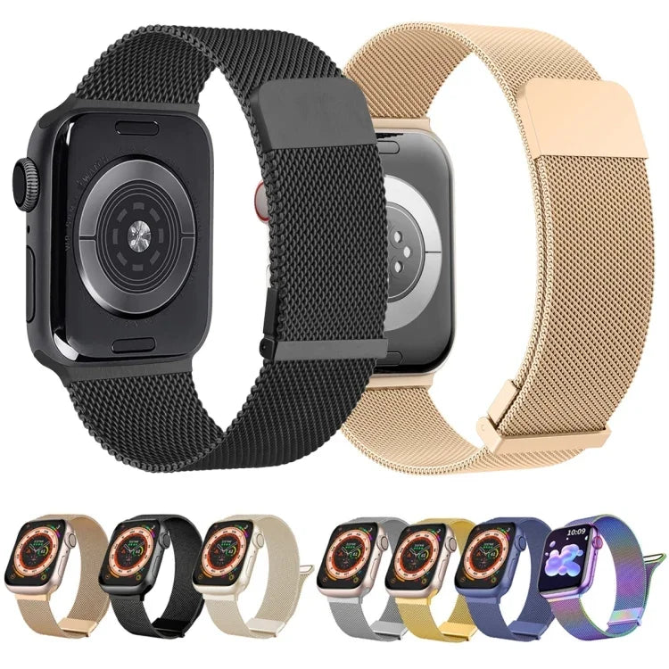 سوار ساعة ميلان بشبكة فولاذية مغناطيسية مزدوجة، لـ Apple Watch 2 مقاس 38مم، لـ Apple Watch مقاس 42مم، لـ Apple Watch مقاس 38مم