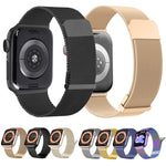 سوار ساعة ميلان مزدوج من شبكة الفولاذ المغناطيسية، لساعة Apple Watch Ultra 49mm، لساعة Apple Watch 8 41mm، لساعة Apple Watch 8 45mm، لساعة Apple Watch SE 2022 40mm، لساعة Apple Watch SE 2022 44mm، لساعة Apple Watch 7 41mm