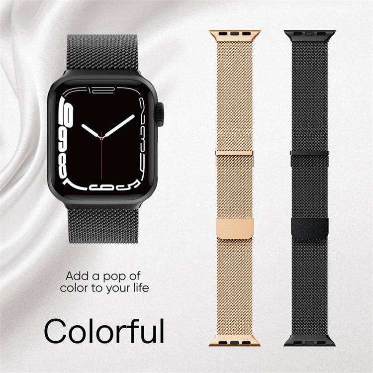 سوار ساعة ميلان مزدوج من شبكة الفولاذ المغناطيسية، لساعة Apple Watch Ultra 49mm، لساعة Apple Watch 8 41mm، لساعة Apple Watch 8 45mm، لساعة Apple Watch SE 2022 40mm، لساعة Apple Watch SE 2022 44mm، لساعة Apple Watch 7 41mm