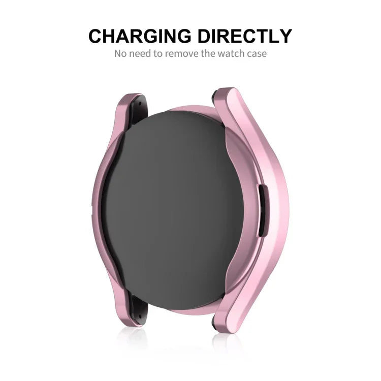 ENKAY Hat-Prince Electroplated Soft TPU Case + 0.2mm 9H Glass Screen Protector, For Samsung Galaxy Watch6 Classic 47mm, For Samsung Galaxy Watch6 Classic 43mm