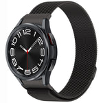 سوار ساعة معدني مغناطيسي بنمط زر ميلان، لساعات Samsung Galaxy Watch 6 Classic، وSamsung Galaxy Watch5 / 5 Pro، وSamsung Galaxy Watch4 / 4 Classic 46mm، وSamsung Galaxy Watch3 41mm