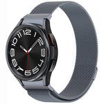 سوار ساعة معدني مغناطيسي بنمط زر ميلان، لساعات Samsung Galaxy Watch 6 Classic، وSamsung Galaxy Watch5 / 5 Pro، وSamsung Galaxy Watch4 / 4 Classic 46mm، وSamsung Galaxy Watch3 41mm