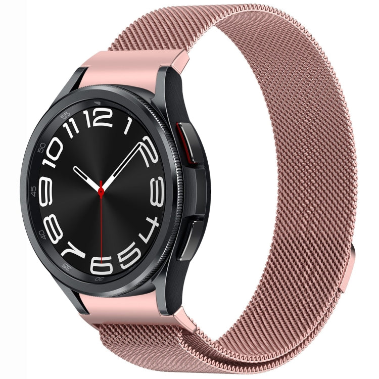 سوار ساعة معدني مغناطيسي بنمط زر ميلان، لساعات Samsung Galaxy Watch 6 Classic، وSamsung Galaxy Watch5 / 5 Pro، وSamsung Galaxy Watch4 / 4 Classic 46mm، وSamsung Galaxy Watch3 41mm