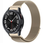 سوار ساعة معدني مغناطيسي بنمط زر ميلان، لساعات Samsung Galaxy Watch 6 Classic، وSamsung Galaxy Watch5 / 5 Pro، وSamsung Galaxy Watch4 / 4 Classic 46mm، وSamsung Galaxy Watch3 41mm
