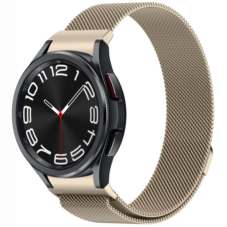 سوار ساعة معدني مغناطيسي بنمط زر ميلان، لساعات Samsung Galaxy Watch 6 Classic، وSamsung Galaxy Watch5 / 5 Pro، وSamsung Galaxy Watch4 / 4 Classic 46mm، وSamsung Galaxy Watch3 41mm