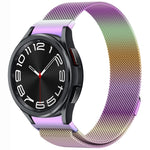 سوار ساعة معدني مغناطيسي بنمط زر ميلان، لساعات Samsung Galaxy Watch 6 Classic، وSamsung Galaxy Watch5 / 5 Pro، وSamsung Galaxy Watch4 / 4 Classic 46mm، وSamsung Galaxy Watch3 41mm