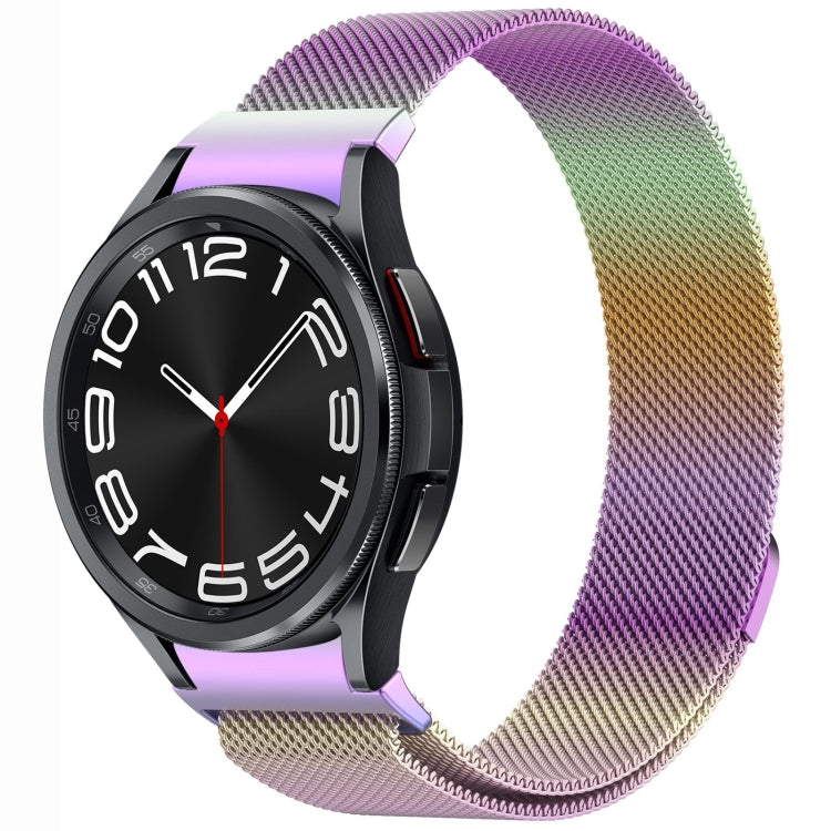 سوار ساعة معدني مغناطيسي بنمط زر ميلان، لساعات Samsung Galaxy Watch 6 Classic، وSamsung Galaxy Watch5 / 5 Pro، وSamsung Galaxy Watch4 / 4 Classic 46mm، وSamsung Galaxy Watch3 41mm