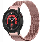 سوار ساعة معدني مغناطيسي بنمط زر ميلان، لساعات Samsung Galaxy Watch 6 Classic، وSamsung Galaxy Watch5 / 5 Pro، وSamsung Galaxy Watch4 / 4 Classic 46mm، وSamsung Galaxy Watch3 41mm