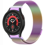 سوار ساعة معدني مغناطيسي بنمط زر ميلان، لساعات Samsung Galaxy Watch 6 Classic، وSamsung Galaxy Watch5 / 5 Pro، وSamsung Galaxy Watch4 / 4 Classic 46mm، وSamsung Galaxy Watch3 41mm