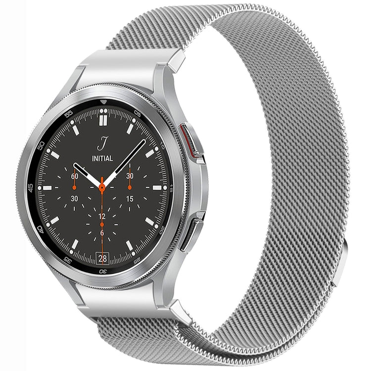 سوار ساعة معدني مغناطيسي بنمط زر ميلان، لساعات Samsung Galaxy Watch 6 Classic، وSamsung Galaxy Watch5 / 5 Pro، وSamsung Galaxy Watch4 / 4 Classic 46mm، وSamsung Galaxy Watch3 41mm