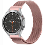 سوار ساعة معدني مغناطيسي بنمط زر ميلان، لساعات Samsung Galaxy Watch 6 Classic، وSamsung Galaxy Watch5 / 5 Pro، وSamsung Galaxy Watch4 / 4 Classic 46mm، وSamsung Galaxy Watch3 41mm