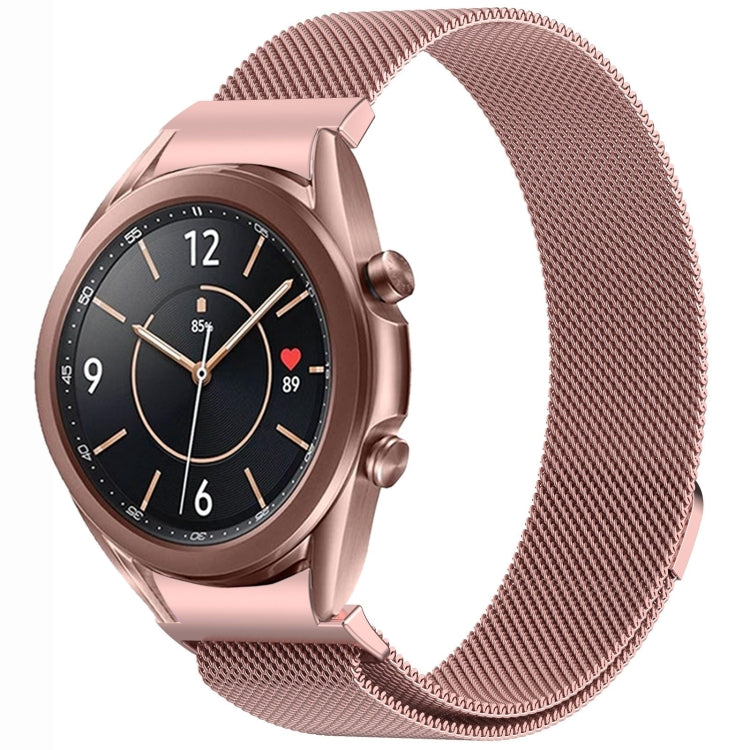 سوار ساعة معدني مغناطيسي بنمط زر ميلان، لساعات Samsung Galaxy Watch 6 Classic، وSamsung Galaxy Watch5 / 5 Pro، وSamsung Galaxy Watch4 / 4 Classic 46mm، وSamsung Galaxy Watch3 41mm