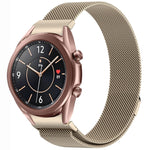 سوار ساعة معدني مغناطيسي بنمط زر ميلان، لساعات Samsung Galaxy Watch 6 Classic، وSamsung Galaxy Watch5 / 5 Pro، وSamsung Galaxy Watch4 / 4 Classic 46mm، وSamsung Galaxy Watch3 41mm