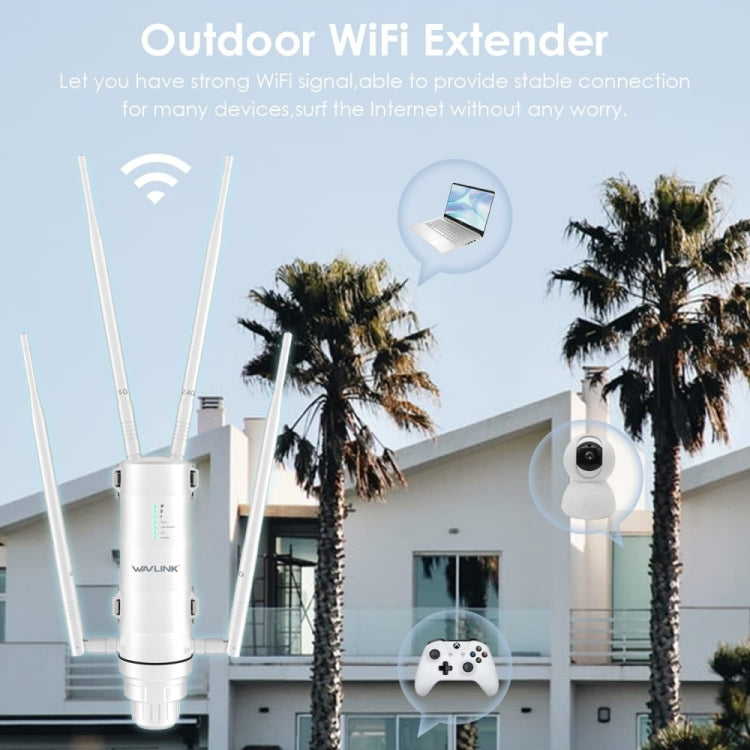 راوتر واي فاي مقاوم للطقس WAVLINK WN572HP3 AC1200 ثنائي النطاق مكرر واي فاي خارجي، قابس أمريكي، قابس أوروبي، قابس بريطاني، قابس أسترالي