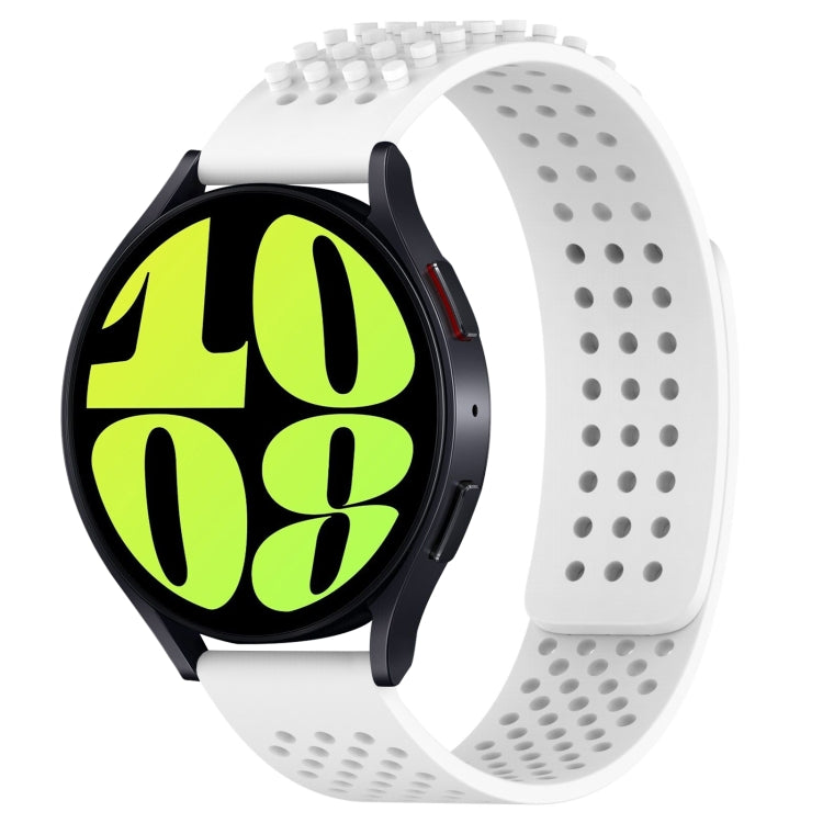 سوار ساعة سيليكون قابل للتنفس بنقاط ثلاثية الأبعاد مع ثقوب 20 مم، لساعة Samsung Galaxy Watch 6 Classic مقاس 47 مم، لساعة Samsung Galaxy Watch 6 مقاس 44 مم، لساعة Samsung Galaxy Watch 6 مقاس 40 مم