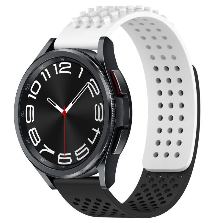 سوار ساعة سيليكون قابل للتنفس بنقاط ثلاثية الأبعاد مع ثقوب 20 مم، لساعة Samsung Galaxy Watch 6 Classic مقاس 47 مم، لساعة Samsung Galaxy Watch 6 مقاس 44 مم، لساعة Samsung Galaxy Watch 6 مقاس 40 مم