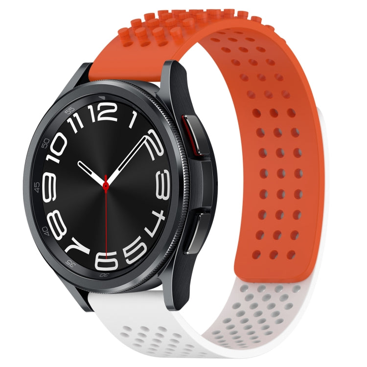 سوار ساعة سيليكون قابل للتنفس بنقاط ثلاثية الأبعاد مع ثقوب 20 مم، لساعة Samsung Galaxy Watch 6 Classic مقاس 47 مم، لساعة Samsung Galaxy Watch 6 مقاس 44 مم، لساعة Samsung Galaxy Watch 6 مقاس 40 مم