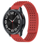 سوار ساعة سيليكون قابل للتنفس بنقاط ثلاثية الأبعاد مع ثقوب 20 مم، لساعة Samsung Galaxy Watch 6 Classic مقاس 47 مم، لساعة Samsung Galaxy Watch 6 مقاس 44 مم، لساعة Samsung Galaxy Watch 6 مقاس 40 مم