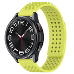 سوار ساعة سيليكون قابل للتنفس بنقاط ثلاثية الأبعاد مع ثقوب 20 مم، لساعة Samsung Galaxy Watch 6 Classic مقاس 47 مم، لساعة Samsung Galaxy Watch 6 مقاس 44 مم، لساعة Samsung Galaxy Watch 6 مقاس 40 مم