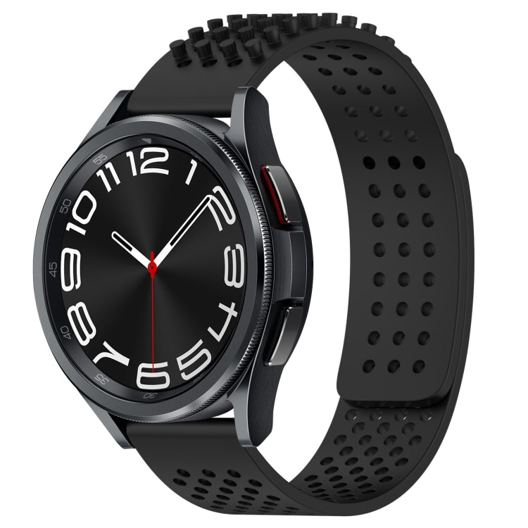 سوار ساعة سيليكون قابل للتنفس بنقاط ثلاثية الأبعاد مع ثقوب 20 مم، لساعة Samsung Galaxy Watch 6 Classic مقاس 43 مم، لساعة Samsung Galaxy Watch 5 Pro إصدار الغولف، لساعة Samsung Galaxy Watch 5 إصدار الغولف