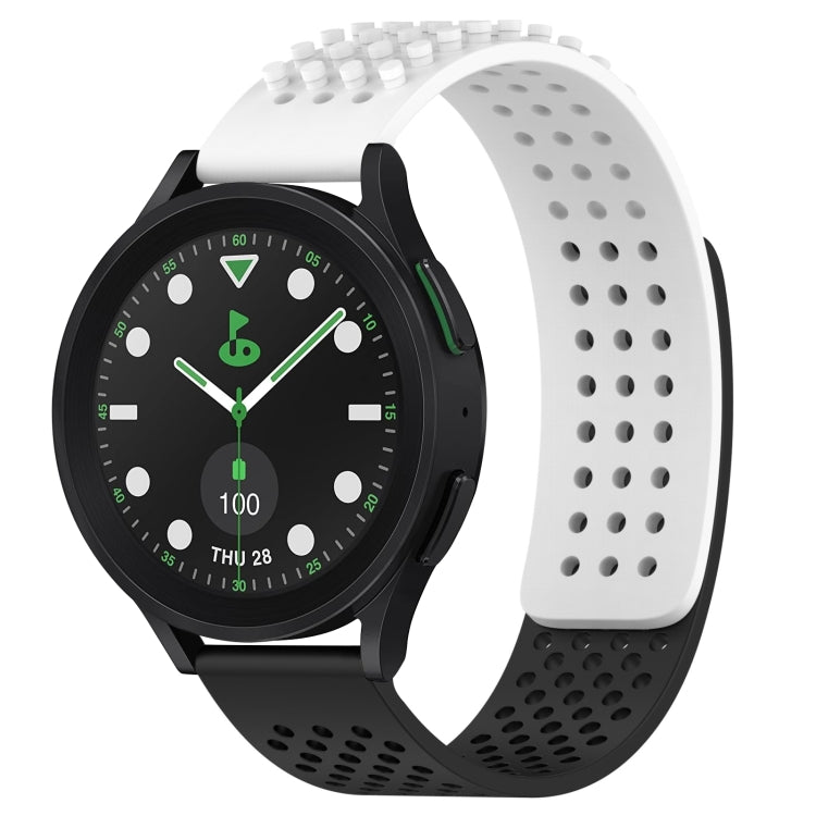 سوار ساعة سيليكون قابل للتنفس بنقاط ثلاثية الأبعاد مع ثقوب 20 مم، لساعة Samsung Galaxy Watch 6 Classic مقاس 43 مم، لساعة Samsung Galaxy Watch 5 Pro إصدار الغولف، لساعة Samsung Galaxy Watch 5 إصدار الغولف