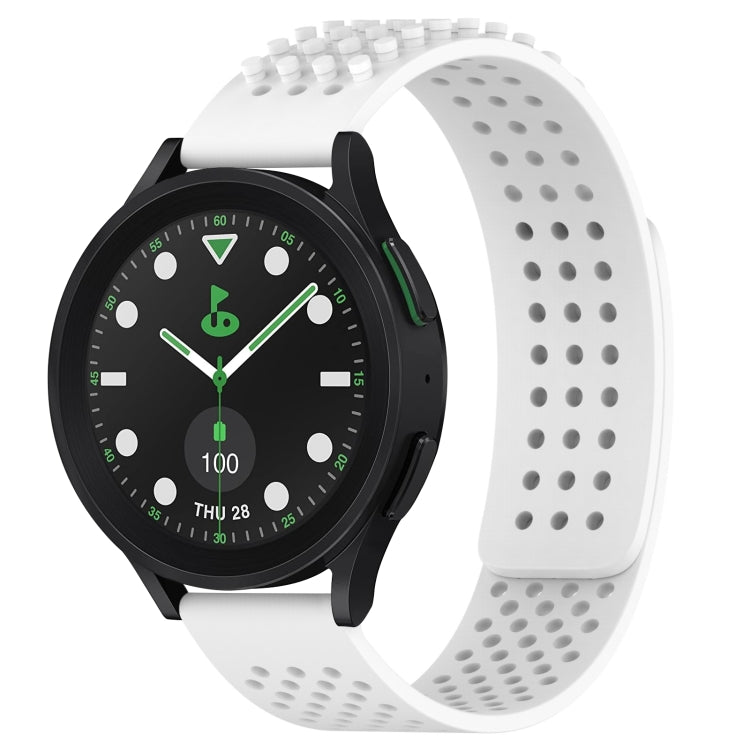 سوار ساعة سيليكون قابل للتنفس بنقاط ثلاثية الأبعاد مع ثقوب 20 مم، لساعة Samsung Galaxy Watch 6 Classic مقاس 43 مم، لساعة Samsung Galaxy Watch 5 Pro إصدار الغولف، لساعة Samsung Galaxy Watch 5 إصدار الغولف