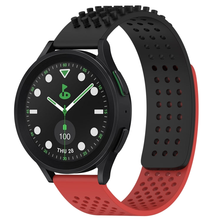 سوار ساعة سيليكون قابل للتنفس بنقاط ثلاثية الأبعاد مع ثقوب 20 مم، لساعة Samsung Galaxy Watch 6 Classic مقاس 43 مم، لساعة Samsung Galaxy Watch 5 Pro إصدار الغولف، لساعة Samsung Galaxy Watch 5 إصدار الغولف
