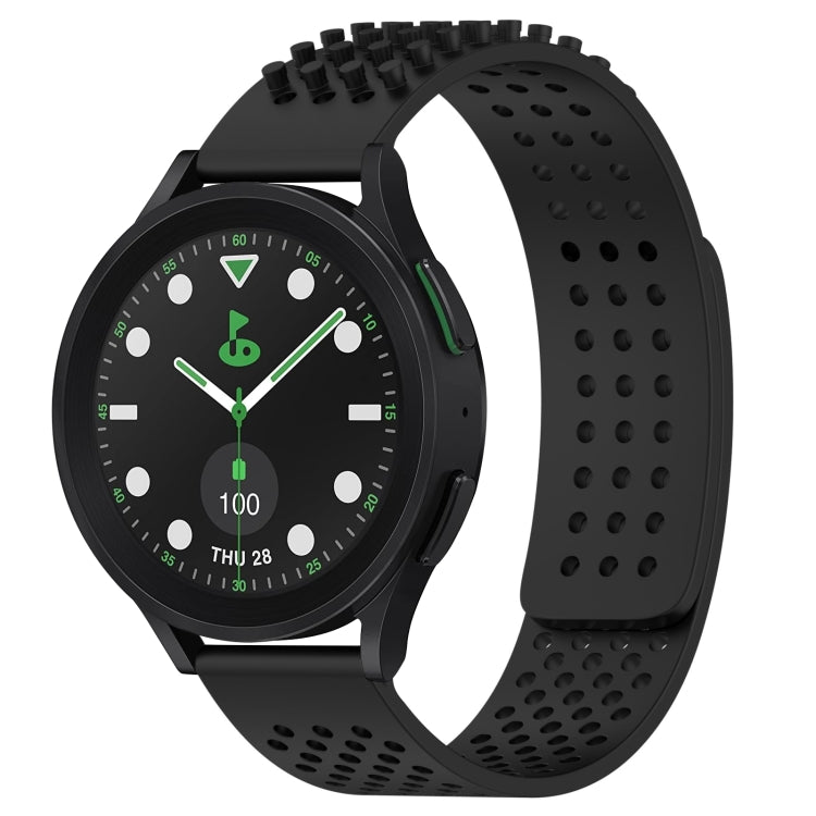 سوار ساعة سيليكون قابل للتنفس بنقاط ثلاثية الأبعاد مع ثقوب 20 مم، لساعة Samsung Galaxy Watch 6 Classic مقاس 43 مم، لساعة Samsung Galaxy Watch 5 Pro إصدار الغولف، لساعة Samsung Galaxy Watch 5 إصدار الغولف