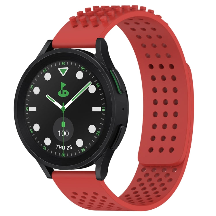 سوار ساعة سيليكون قابل للتنفس بنقاط ثلاثية الأبعاد مع ثقوب 20 مم، لساعة Samsung Galaxy Watch 6 Classic مقاس 43 مم، لساعة Samsung Galaxy Watch 5 Pro إصدار الغولف، لساعة Samsung Galaxy Watch 5 إصدار الغولف