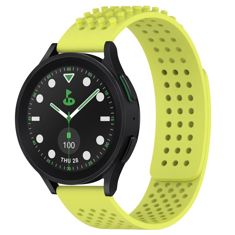 سوار ساعة سيليكون قابل للتنفس بنقاط ثلاثية الأبعاد مع ثقوب 20 مم، لساعة Samsung Galaxy Watch 6 Classic مقاس 43 مم، لساعة Samsung Galaxy Watch 5 Pro إصدار الغولف، لساعة Samsung Galaxy Watch 5 إصدار الغولف