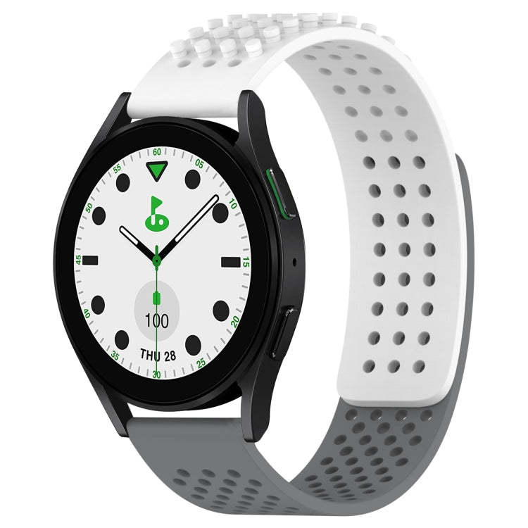 سوار ساعة سيليكون قابل للتنفس بنقاط ثلاثية الأبعاد مع ثقوب 20 مم، لساعة Samsung Galaxy Watch 6 Classic مقاس 43 مم، لساعة Samsung Galaxy Watch 5 Pro إصدار الغولف، لساعة Samsung Galaxy Watch 5 إصدار الغولف