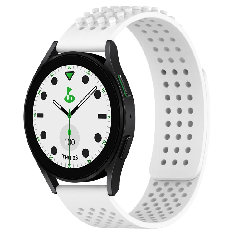 سوار ساعة سيليكون قابل للتنفس بنقاط ثلاثية الأبعاد مع ثقوب 20 مم، لساعة Samsung Galaxy Watch 6 Classic مقاس 43 مم، لساعة Samsung Galaxy Watch 5 Pro إصدار الغولف، لساعة Samsung Galaxy Watch 5 إصدار الغولف