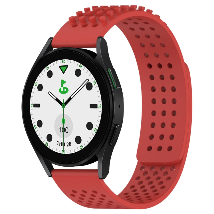 سوار ساعة سيليكون قابل للتنفس بنقاط ثلاثية الأبعاد مع ثقوب 20 مم، لساعة Samsung Galaxy Watch 6 Classic مقاس 43 مم، لساعة Samsung Galaxy Watch 5 Pro إصدار الغولف، لساعة Samsung Galaxy Watch 5 إصدار الغولف