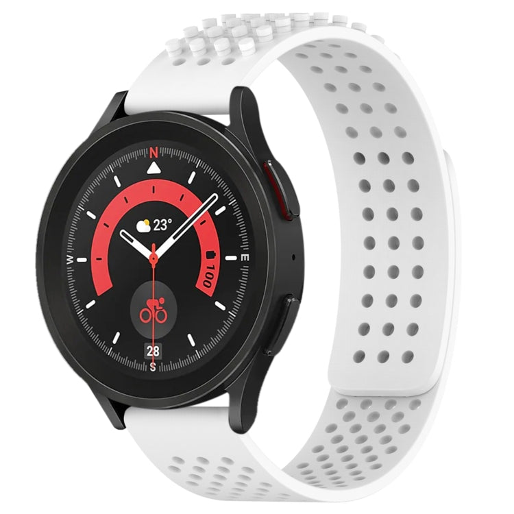 سوار ساعة سيليكون قابل للتنفس بنقاط ثلاثية الأبعاد مع ثقوب 20 مم، لساعة Samsung Galaxy Watch 5 مقاس 44 مم، لساعة Samsung Galaxy Watch 5 Pro مقاس 45 مم، لساعة Samsung Galaxy Watch 5 مقاس 40 مم