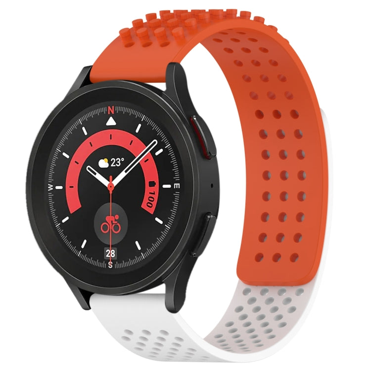 سوار ساعة سيليكون قابل للتنفس بنقاط ثلاثية الأبعاد مع ثقوب 20 مم، لساعة Samsung Galaxy Watch 5 مقاس 44 مم، لساعة Samsung Galaxy Watch 5 Pro مقاس 45 مم، لساعة Samsung Galaxy Watch 5 مقاس 40 مم