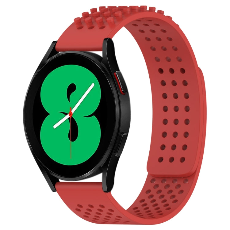 سوار ساعة سيليكون قابل للتنفس بنقاط ثلاثية الأبعاد مع ثقوب 20 مم، لساعة Samsung Galaxy Watch 4 مقاس 44 مم، لساعة Samsung Galaxy Watch 4 مقاس 40 مم، لساعة Samsung Galaxy Watch 4 Classic مقاس 46 مم