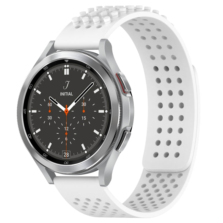 سوار ساعة سيليكون قابل للتنفس بنقاط ثلاثية الأبعاد مع ثقوب 20 مم، لساعة Samsung Galaxy Watch 4 مقاس 44 مم، لساعة Samsung Galaxy Watch 4 مقاس 40 مم، لساعة Samsung Galaxy Watch 4 Classic مقاس 46 مم