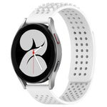 سوار ساعة سيليكون قابل للتنفس بنقاط ثلاثية الأبعاد مع ثقوب 20 مم، لساعة Samsung Galaxy Watch 4 مقاس 44 مم، لساعة Samsung Galaxy Watch 4 مقاس 40 مم، لساعة Samsung Galaxy Watch 4 Classic مقاس 46 مم