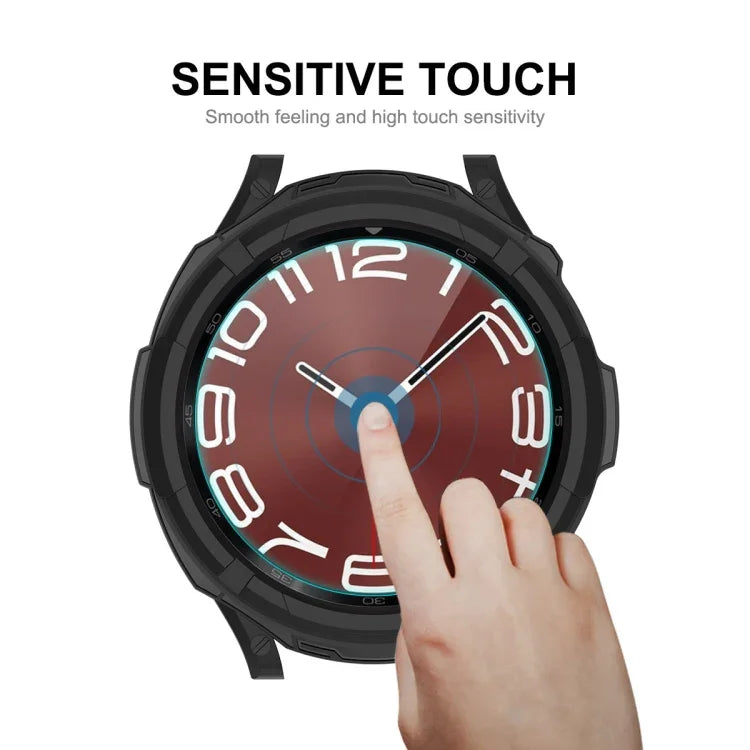 غطاء ساعة ENKAY Hat-Prince 2 في 1 من TPU مع واقي شاشة زجاجي مقسى 9H بسماكة 0.2 مم، لساعات Samsung Galaxy Watch6 Classic مقاس 47 مم، لساعات Samsung Galaxy Watch6 Classic مقاس 43 مم