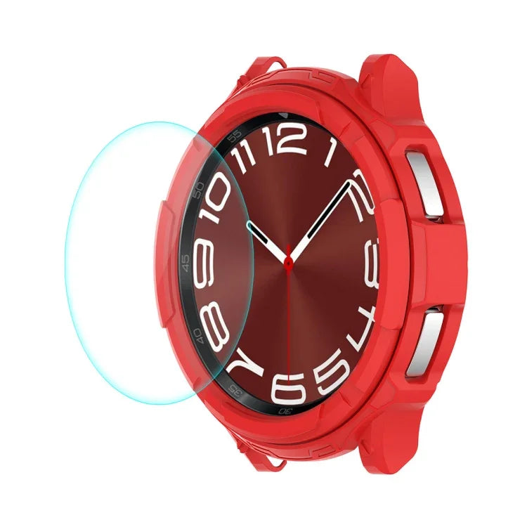 غطاء ساعة ENKAY Hat-Prince 2 في 1 من TPU مع واقي شاشة زجاجي مقسى 9H بسماكة 0.2 مم، لساعات Samsung Galaxy Watch6 Classic مقاس 47 مم، لساعات Samsung Galaxy Watch6 Classic مقاس 43 مم