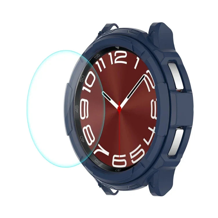 غطاء ساعة ENKAY Hat-Prince 2 في 1 من TPU مع واقي شاشة زجاجي مقسى 9H بسماكة 0.2 مم، لساعات Samsung Galaxy Watch6 Classic مقاس 47 مم، لساعات Samsung Galaxy Watch6 Classic مقاس 43 مم