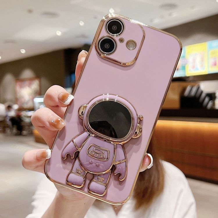 غطاء هاتف بحامل رائد فضاء مطلي بالكهرباء، لهواتف iPhone 17e / 16e، iPhone 17 Pro Max، iPhone 17 Pro، iPhone 17، iPhone Air، iPhone 16 Pro Max، iPhone 16 Pro، iPhone 16 Plus
