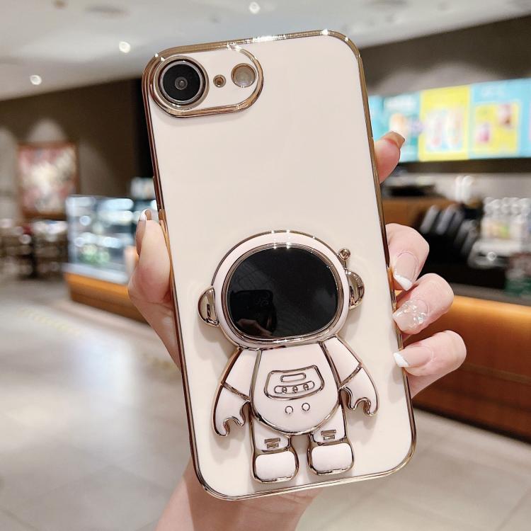 غطاء هاتف بحامل رائد فضاء مطلي بالكهرباء، لهواتف iPhone 17e / 16e، iPhone 17 Pro Max، iPhone 17 Pro، iPhone 17، iPhone Air، iPhone 16 Pro Max، iPhone 16 Pro، iPhone 16 Plus