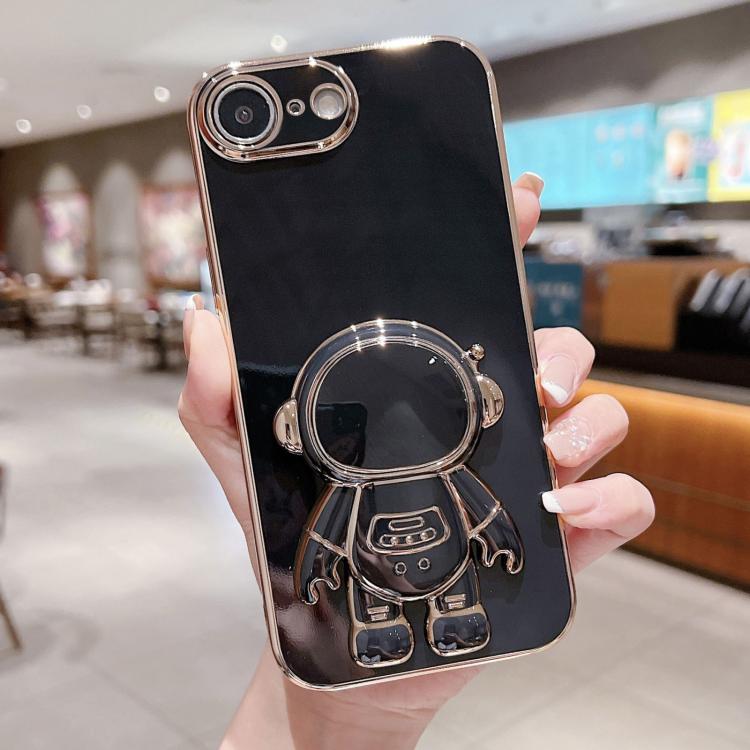 غطاء هاتف بحامل رائد فضاء مطلي بالكهرباء، لهواتف iPhone 17e / 16e، iPhone 17 Pro Max، iPhone 17 Pro، iPhone 17، iPhone Air، iPhone 16 Pro Max، iPhone 16 Pro، iPhone 16 Plus